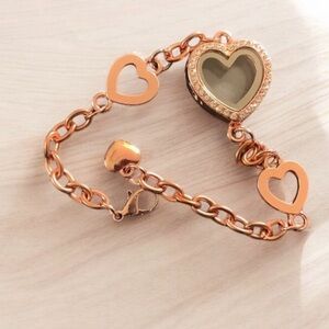 Heart Rose Gold Bracelet Locket